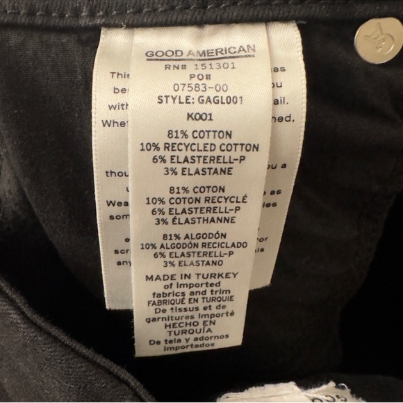 Good American Good Legs Skinny Jeans in Black Size 10 / 30 - Picture 7 of 8